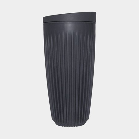 Travel mug / coffee cup with lid HuskeeCup & Lid 16oz Charcoal, recycled coffee husk, black, 47 cl / 470 ml