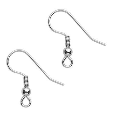 Öronkrokar Av Kirurgiskt Stål, 2cm, 10 Par Silver