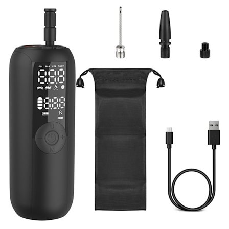 Svart - Bil- og sykkelpumpe, bærbar miniluftkompressor