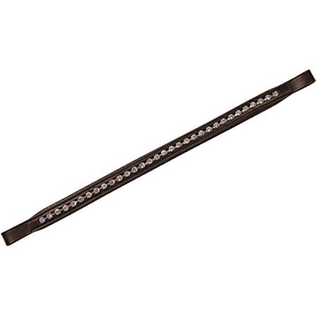 Collegiate Large Diamante Läderpannband Full Brown