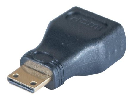 EXC HDMI A female to mini HDMI male adapter gold | HDMI - HDMI mini | Max | Black