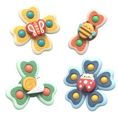 Sugekop Spindelegetøj, Sødt Dyre Sugekop Spindelegetøj, Flyrejser, Sensorisk Legetøj og Perfekt Gave (4 Stykker)