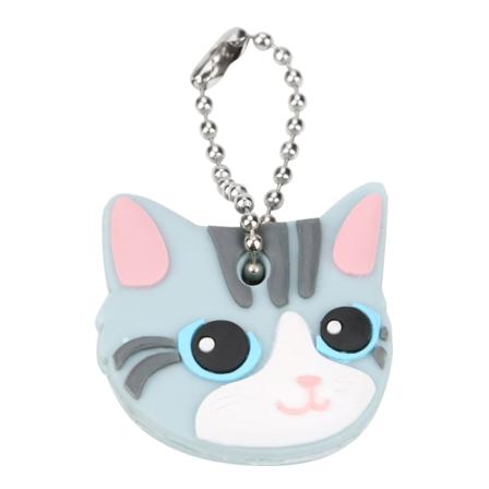 Creative 1st Söt Valp Mops Katt Cover Cap Nyckelring Nyckelring PVC Unisex present