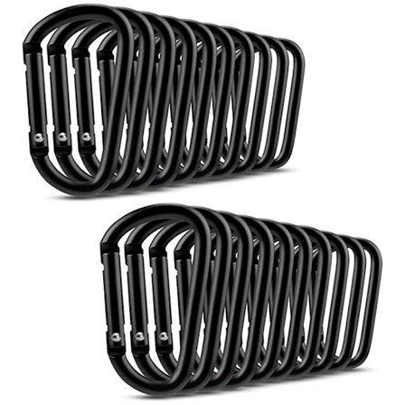 20 små karabinkroker, multifunksjonelle aluminium D-ringklemmer-FA-