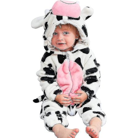 Unisex Dyre Kostume Vinter Efterår Flannel Hætte Romper F