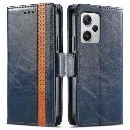 Caseneo 002-serien för Xiaomi Redmi Note 12 Pro+ 5g Splicing Pu- cover Plånbok Rfid-blockerande phone case Dark Blue