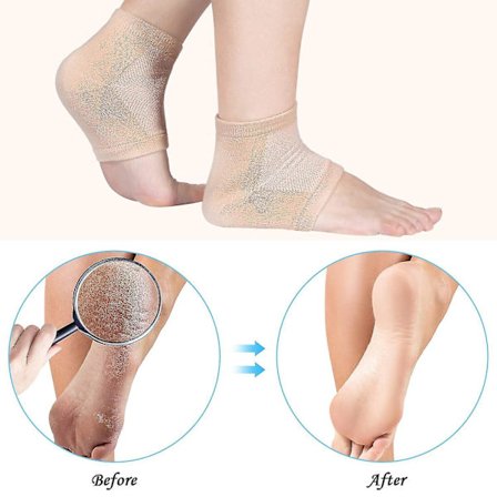 Soft Gel Hälstrumpor Ventilera, öppna tåstrumpor 4 par för torr hård sprucken hud Fuktgivande Day Nig