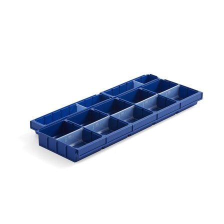 Skuffeinnsats til skuffer i lagerreol MIX, med tette gavler, D400 mm