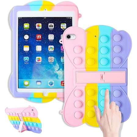 Farvet Bueskrin Cover til iPad Mini 4 Tegneserie Sjov Kawaii Sød Silikon Sjovt Cover Stilfuld Mode Unikt Design Fidget Beskyttende Æstetisk til Piger 
