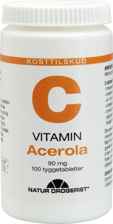 Natur Drogeriet Acerola med C-Vitamin 100 tabl., Helse & Madvarer, Vitaminer, C-vitamin