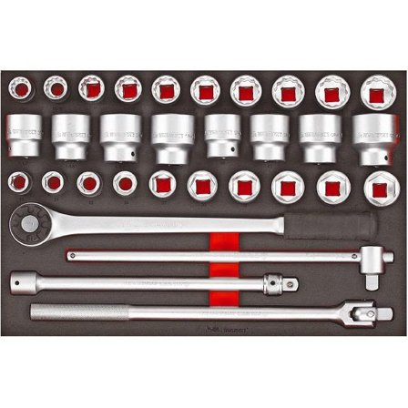 Teng Tools TTESK32 Pipenøkkelsett 32 deler, Håndverktøy