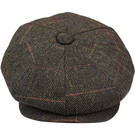 Herre Beret Cap Tweed Ruter Britisk Stil Gentleman Bestefar