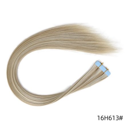 Tape In Hair Extensions Syntetisk Hår 10 Stk 20 Tommer Lang Lige Hud Weft Lige Sømløst Hår Usynlig Tape I Hairpiece