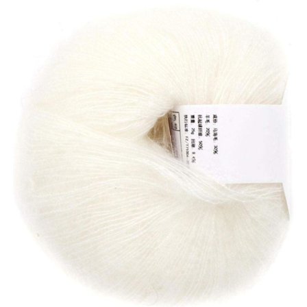 Mjuk Angora Lång Ullgarn Varm med en Virkning Populär för DIY Väva(Vit)
