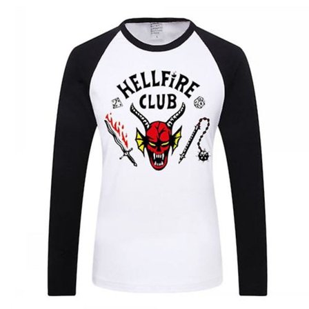 Stranger Things Hellfire Club Tryckt Långärmad T-shirt Storlek L