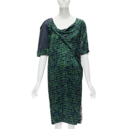 Dries van Noten Pre-owned, Pre-owned Silk dresses Groen, Dames, Maat:S,Katoen