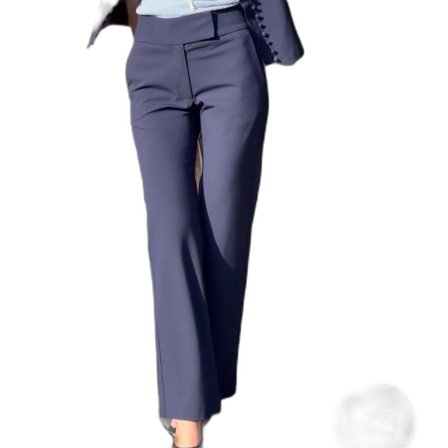 Mörkblå kostymbyxor med raka ben