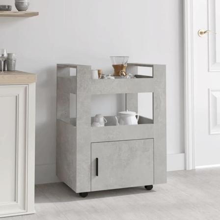 Vidaxl Köksvagn Betonggrå 60x45x80 Cm Konstruerat Trä Grå