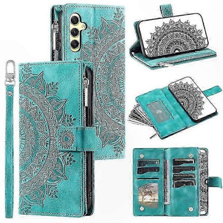 Lommeboketui i skinn med kortholder Kompatibel med Galaxy A35 5G telefondeksel