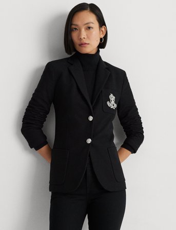 Lauren Ralph Lauren Bullion Jacquard Blazer - Black - XXS
