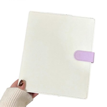 A5 Perm Photocard Holder Idol Fotoalbum Kort Oppbevaring Kawaii Skrivesaker Hvit & Lilla