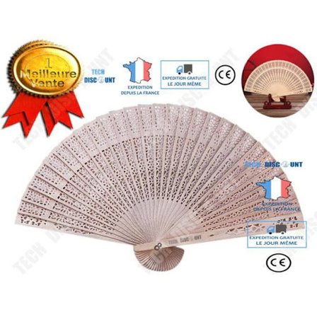 Fläkt - TD - Äkta Myanmar - 20 cm - Diameter 34 cm - Etnisk Stil