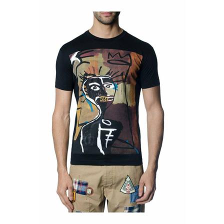 Dsquared2, T-shirt With Print Czarny, Mężczyzna, Rozmiar: L