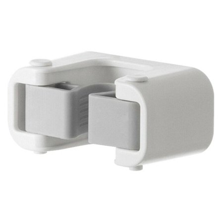 Mop- og kostestativ, selvklebende henger med fjærklips, veggmontert, slitesterk (beige) (1 stk)