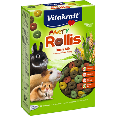 Vitakraft - Party Rollis Funny Rings 500 g - Smådyr - Godbiter og gnagestenger - Belønningsgodbit for smådyr - ZOO.no