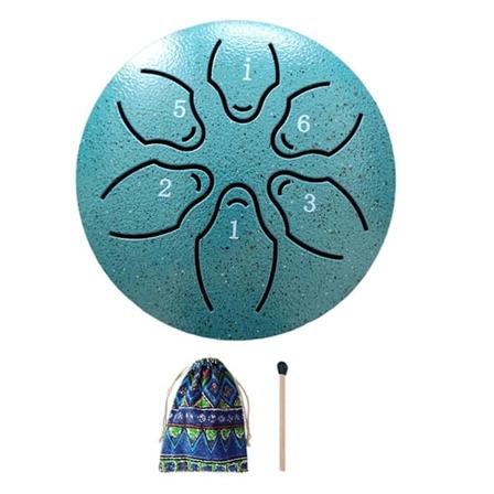 Regndrum för Utomhus Ståltungtrumma, 6 Toner 3 Tum Chakra Tanktrumma Stål Percussion Padded Trumklubbor Mörkgrön-WELLNGS