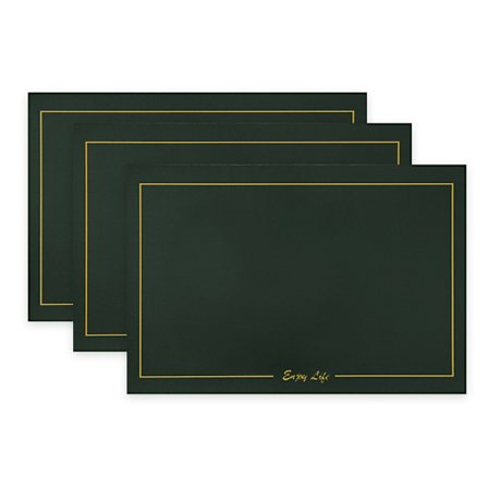 Elegant Bordbeskytter, Vandtætte Dækkeservietter, Sæt med 3, Fortykket Kunstlæder, Skridsikker Varmebestandig Til Køkkener, Restauranter, Hoteller (