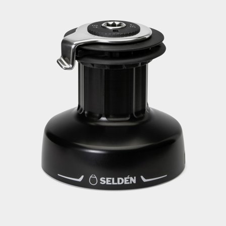 Schotwinde Seldén S46, passend für Ø8 - 14 mm Schot, selbstholend, feste Geschwindigkeit, 2-Gang, Aluminium - Boot