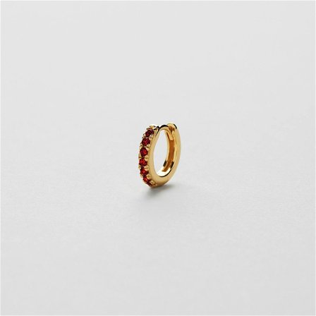 Red Single Hoop - 18K GULDPLÄTERAT STERLING SILVER - Safira