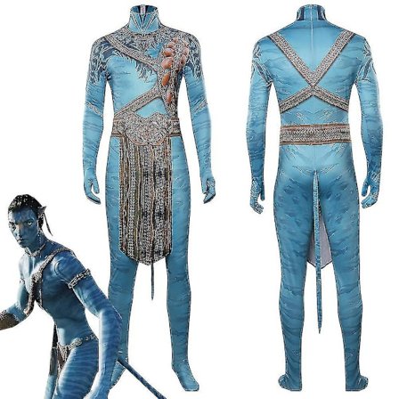 Avatar 2 The Way of Water Jake Sully Cosplay Kostym Rollspel Jumpsuit Halloween Karneval Kläder för Män Pojkar Barn Hög Kvalitet
