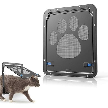 Kæledyrsdør, Kæledyrsdør - Hundedør til skydedør med magnetisk flap til udvendige døre, låsbar kattedør med indbygget flap