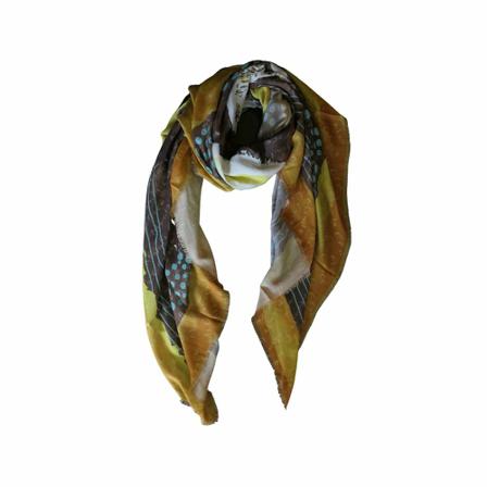 Manila Grace, Silky Scarves Bruin, Dames, Maat:ONE Size