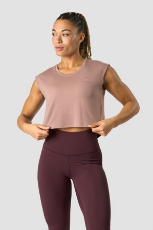 ICANIWILL - Stride Cropped Tank Wmn Light Mauve - Naiset - Treenivaatteet ICIW:ltä