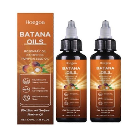 Batanaolja för hårväxt, 4-i-1 ren & oraffinerad honduransk olja med rosmarin, ricin, pumpafröolja, ger näring, stärker, främjar friskt hår