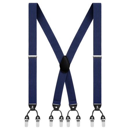 Vexel | Suspensórios de Molas Largos Cruzados Azuis-escuros para homens - Suspensórios com molas