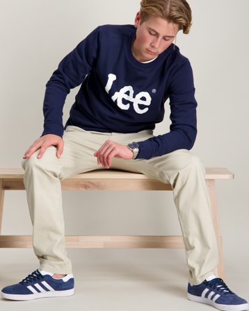 Lee Wobbly Lee Graphic LB Crew Niebieski Swetry Chłopiec - Kids Brand Store