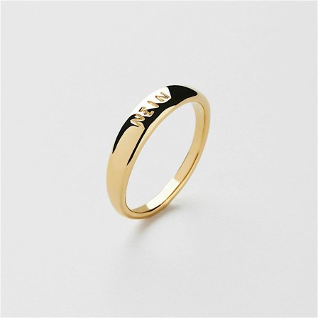 NEIN Ring (M) - 24K vergoldetes Sterlingsilber