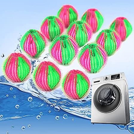 12-pack husdjurshårborttagare för tvätt - giftfria återanvändbara torkbollar tvättmaskin och torktumlare boll ta bort långt hår från hundar och katter