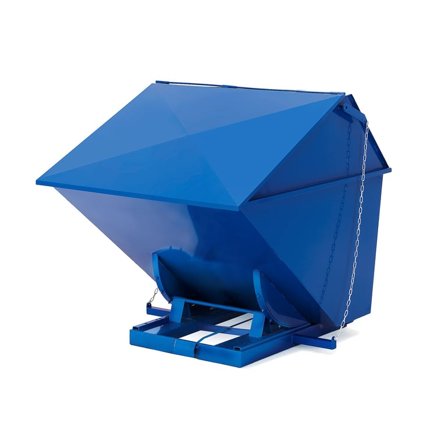 Auto self tipping skip PILE, with lid, 2000 L, blue