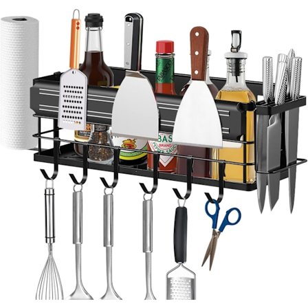 Grillvogn til Blackstone Grills, Pladsbesparende Design Magnetisk Værktøjsholder & Papirhåndklædeholder, Ideelt Køkkentilbehør til Udendørs Grill,