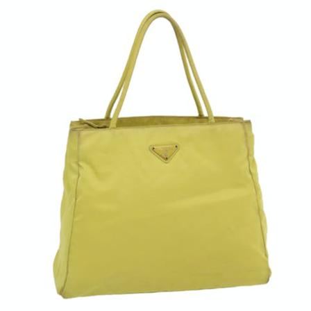 Prada Vintage, Pre-owned Nylon Tote Geel, Dames, Maat:ONE Size