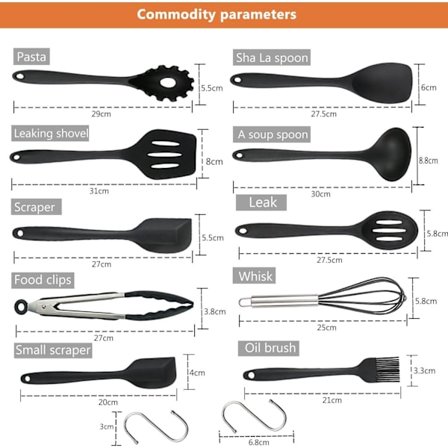20 stk Silikon Kjøkkenredskaper, Kjøkkenredskapsett Varmebestandige Silikon Kokeutensiler, Non-Stick Kjøkken Bakeverktøy 10 Sett + 10 S Kroker -Grønn
