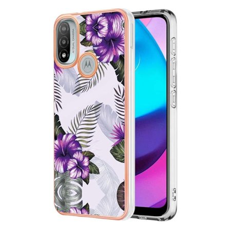 Marmormotiv Motorola Moto E30 / Motorola Moto E40 / Motorola Moto E20 skal - Lila Blommor