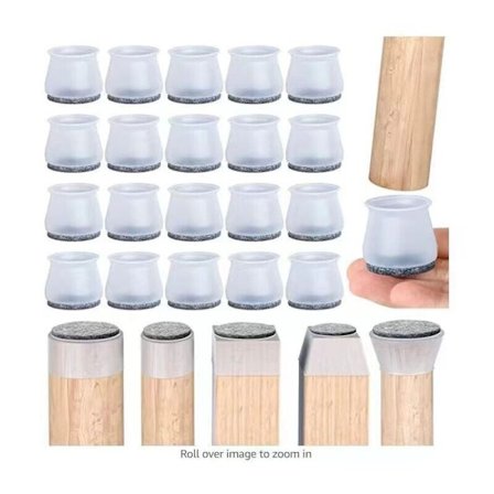 Tuolin liukueste, 20 kpl tuolin jalan suoja, tuolin puskuri, läpinäkyvä S