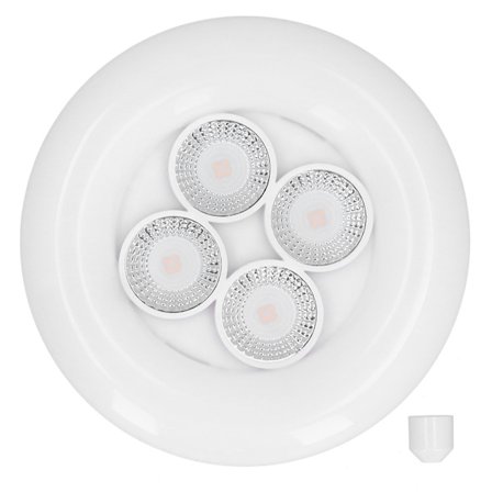 LED 4-Hulls LED Spot Light 3-Gir Justerbar Spotlight for Garasje Lager AC 165-265V 38W