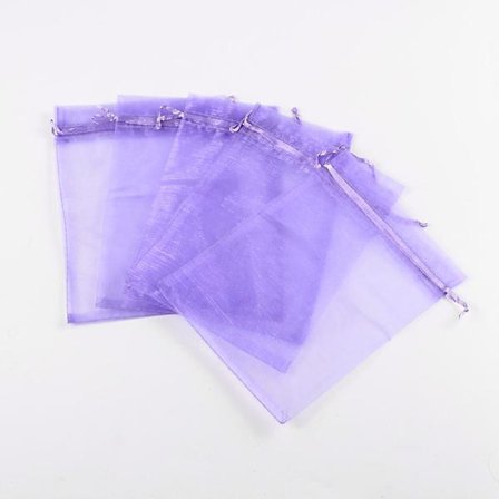 20 st Stora Ljus Lila organza påsar c.a 13x18 cm.